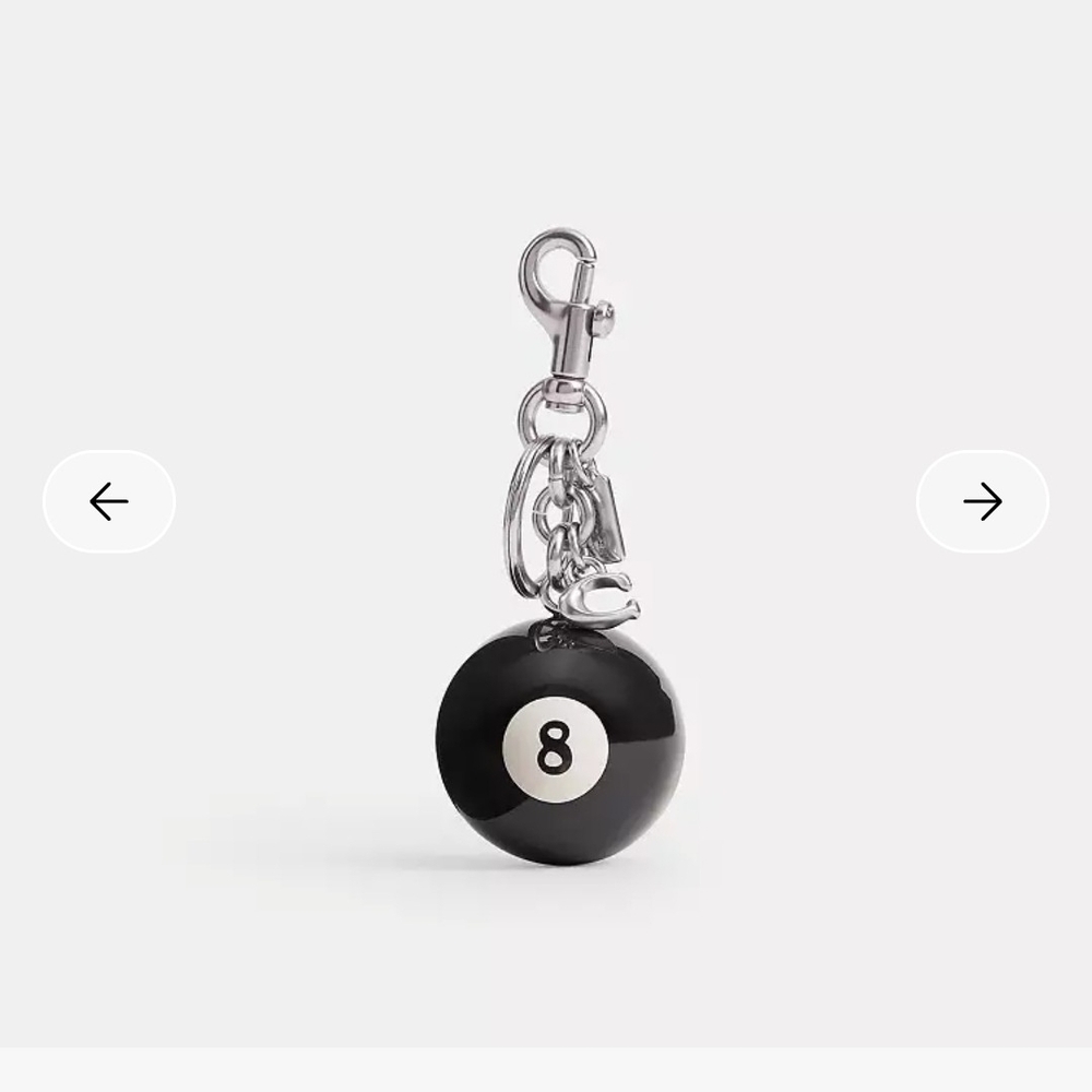 Coach Eight Ball Bag Charm - Picture 3 of 3